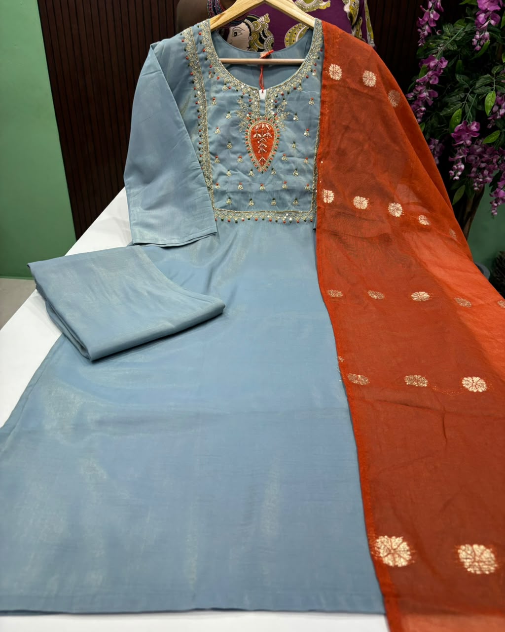 SS9996 Festive Wear Kurti With Pant & Dupatta Set