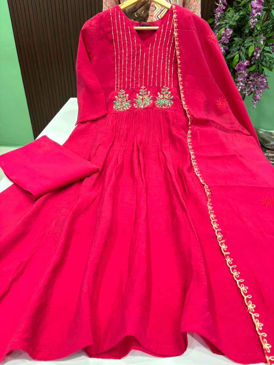 SS10029 Premium Mul Chanderi Anarkali Suit