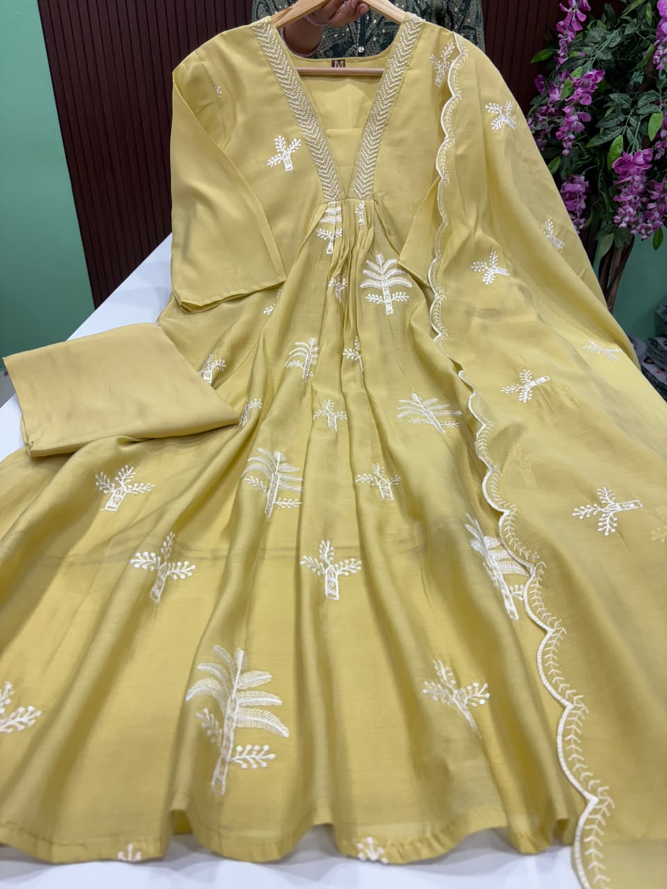 SS10108 Premium Mul Chanderi Anarkali Suit