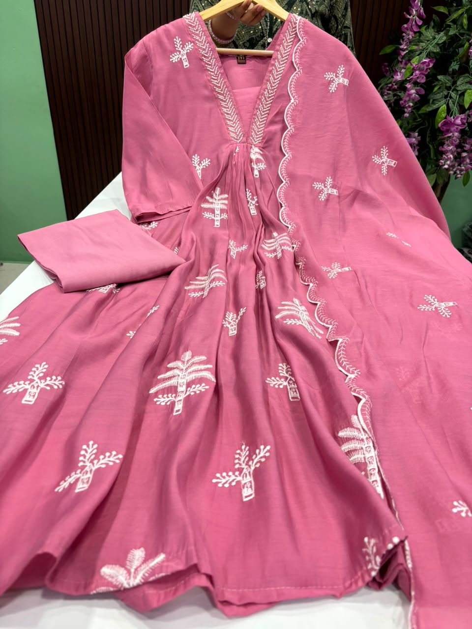 SS10109 Premium Mul Chanderi Anarkali Suit