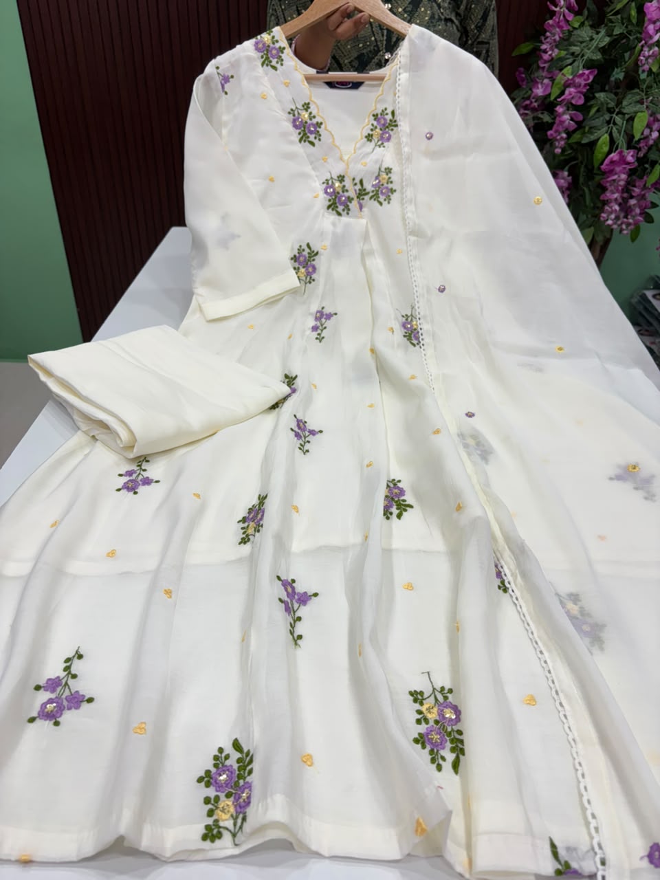 SS10111 Premium Mul Chanderi Anarkali Suit