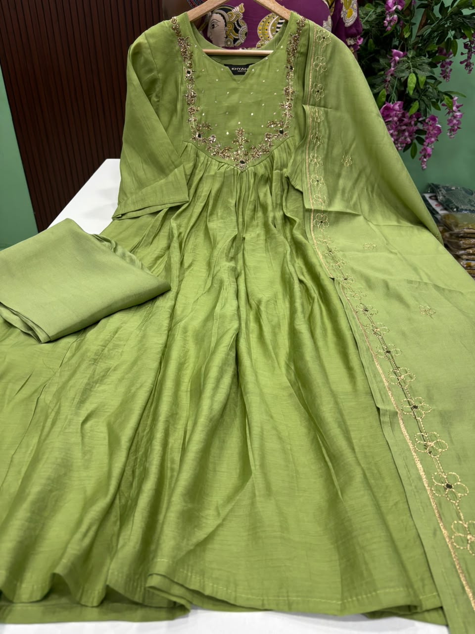 SS10113 Premium Mul Chanderi Anarkali Suit