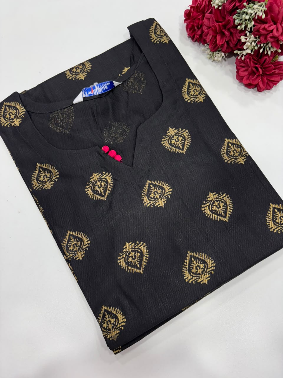 SS10132 Elegant Office Wear Kurti - BLACK