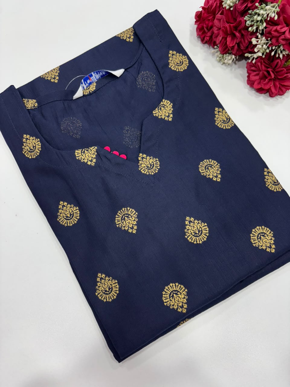SS10133 Elegant Office Wear Kurti - NAVY BLUE