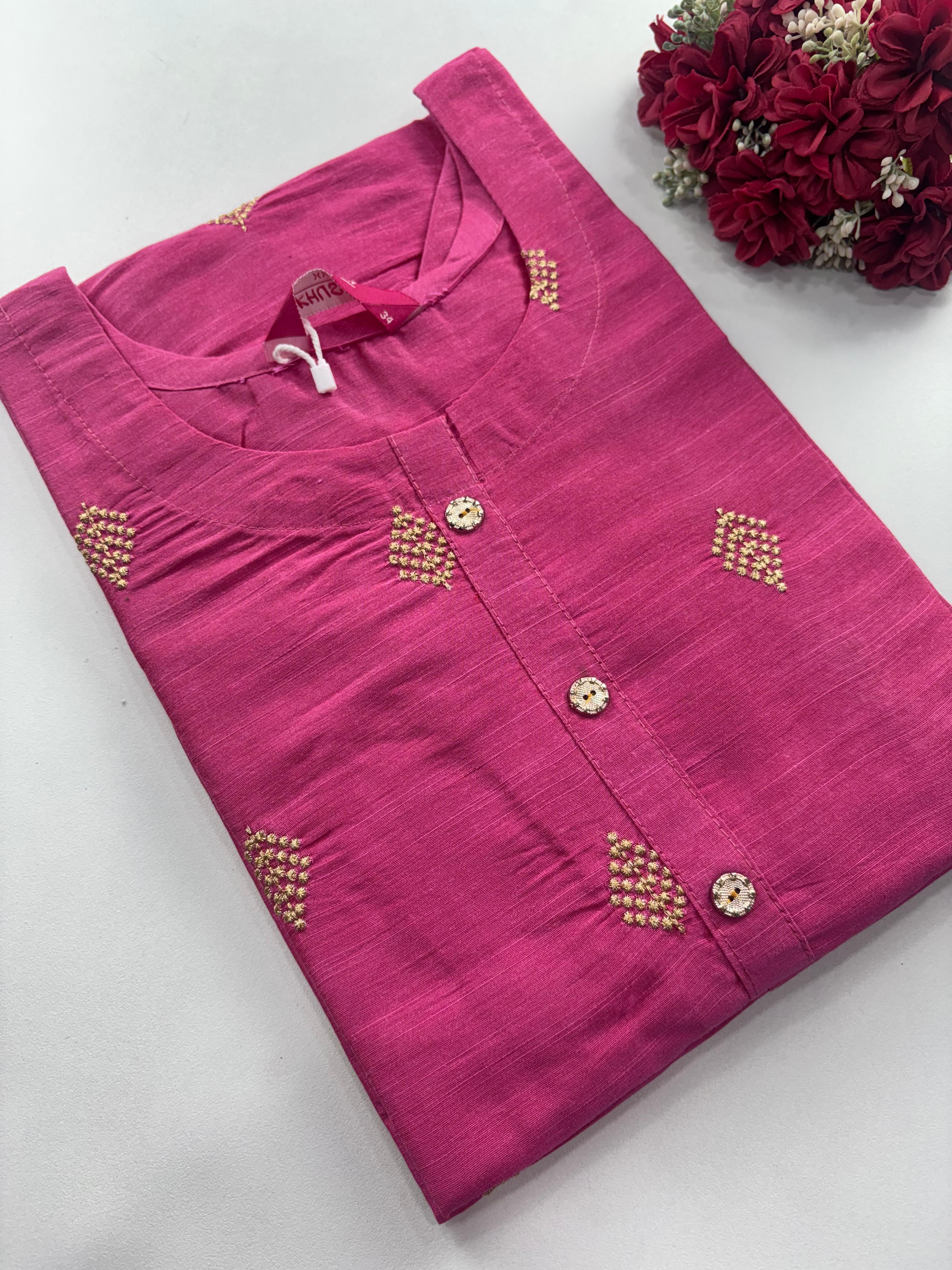 SS6695 Semi Raw Silk Kurti