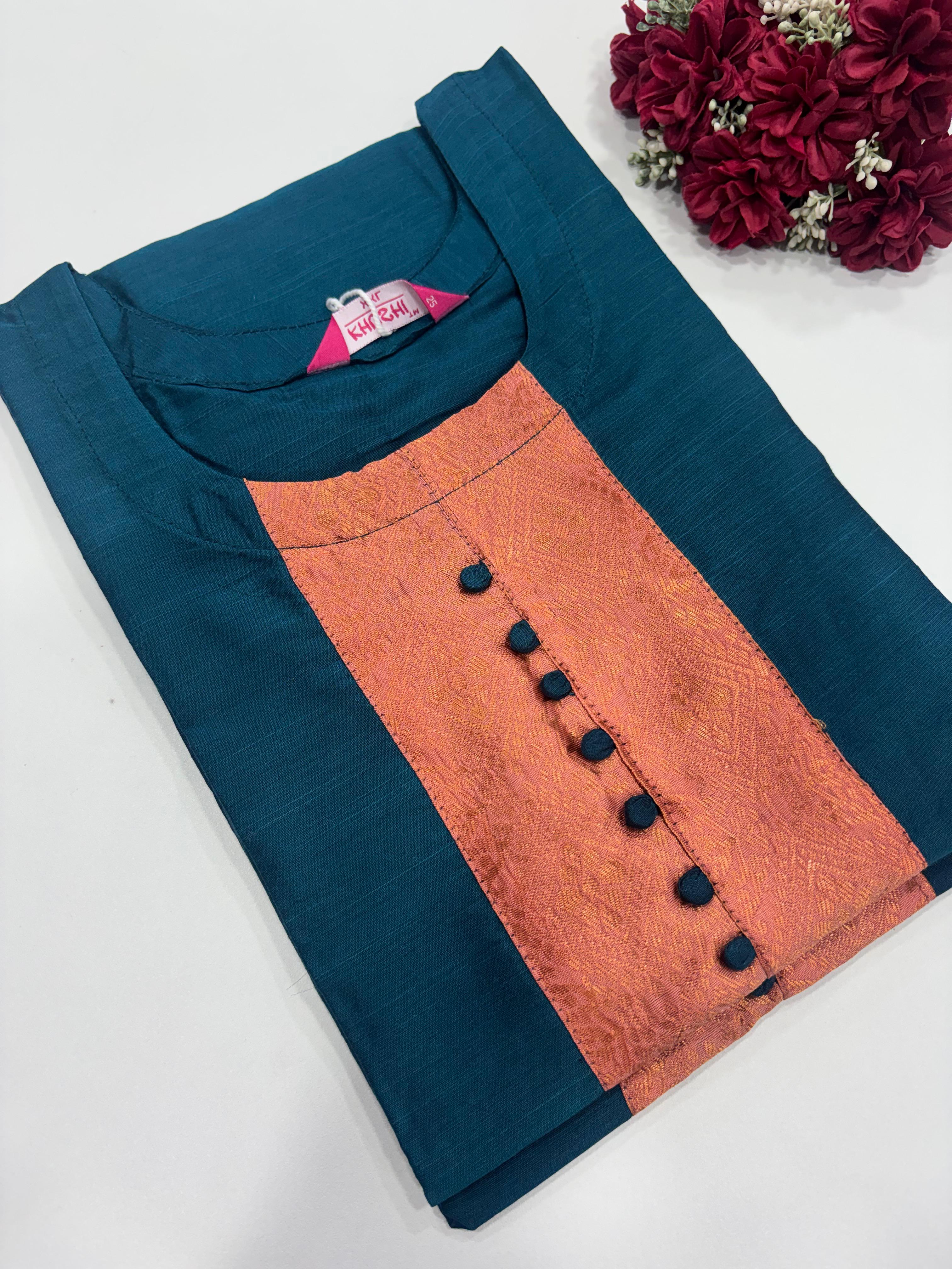 SS6700 Semi Raw Silk Kurti