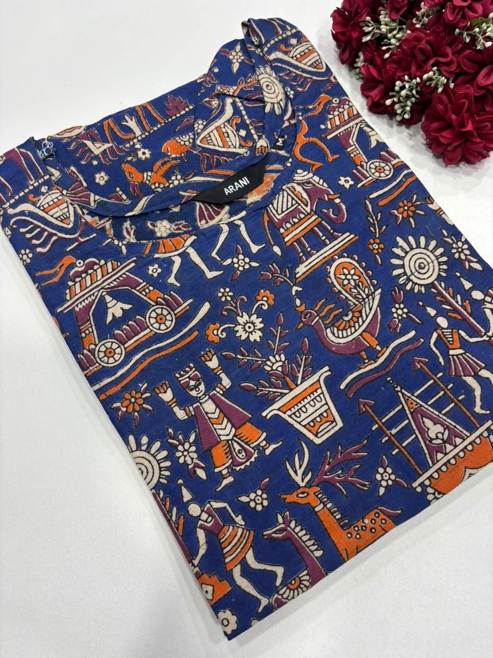 SS6749 Kalamkari Printed Cotton Kurti