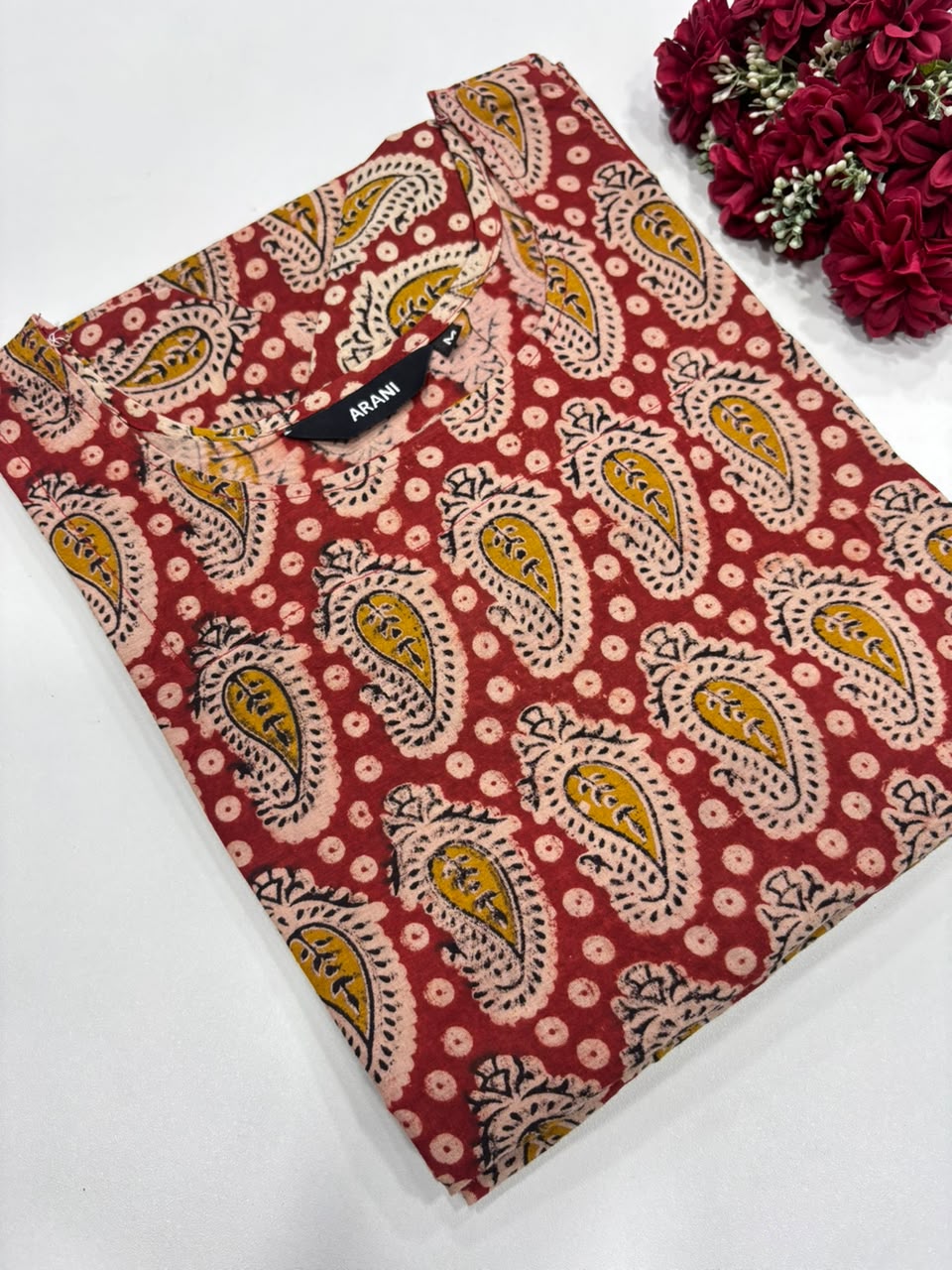 SS6741 Kalamkari Printed Cotton Kurti