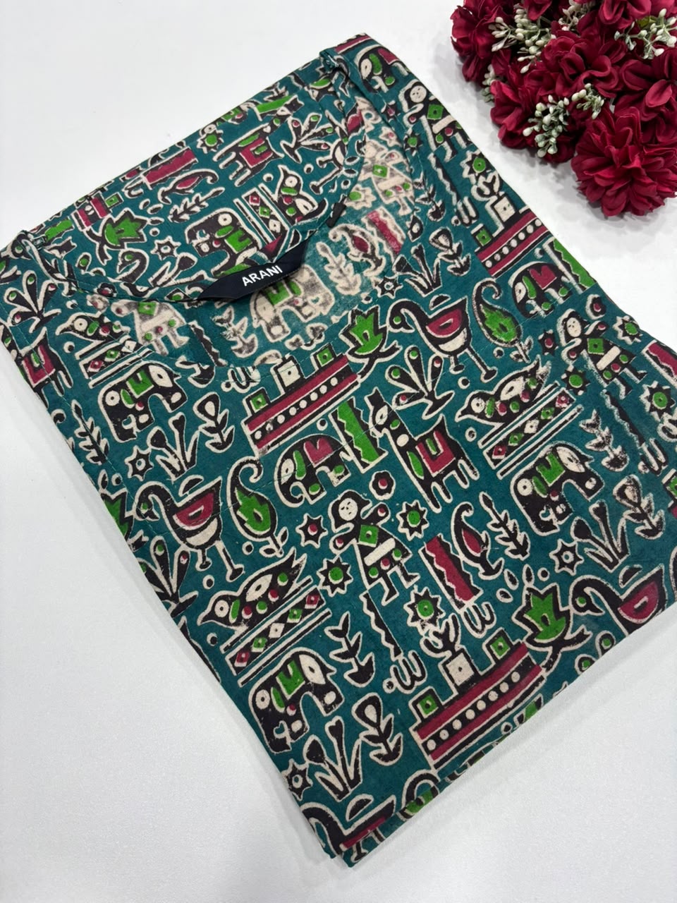 SS6734 Kalamkari Printed Cotton Kurti