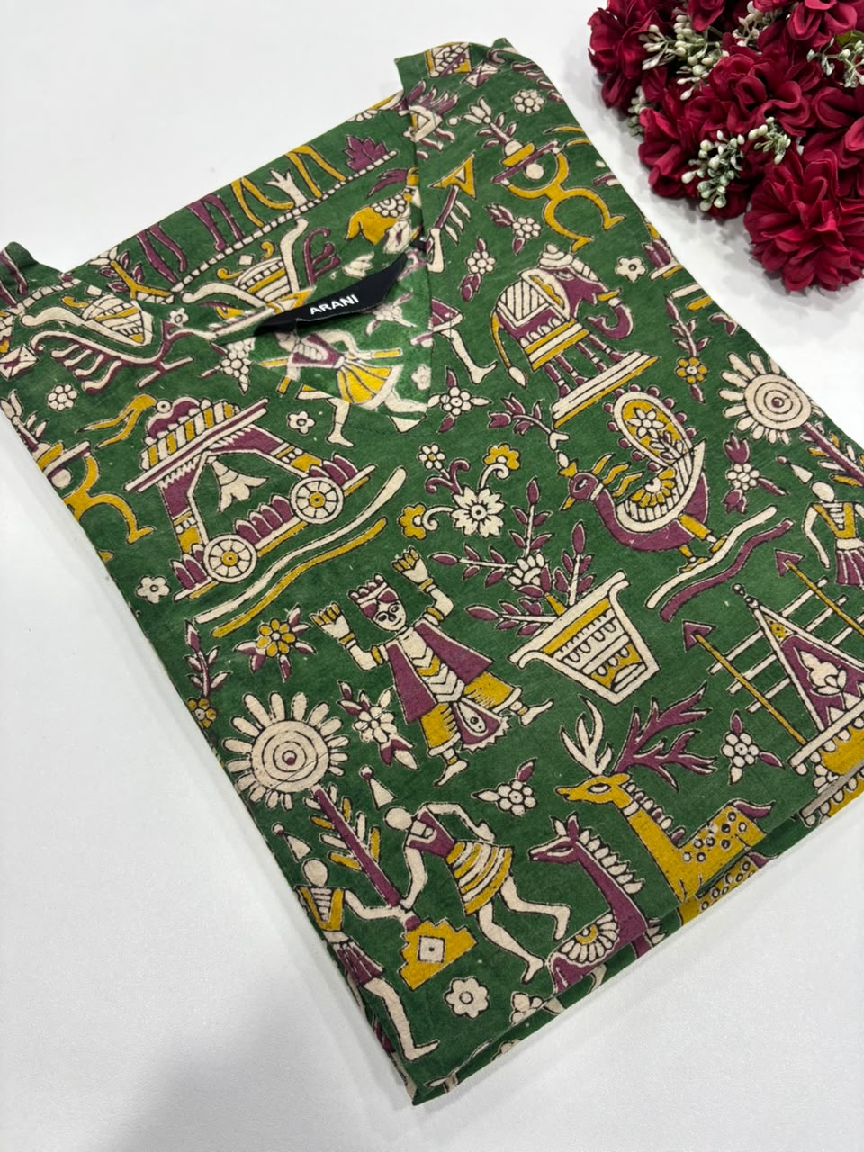 SS6750 Kalamkari Printed Cotton Kurti