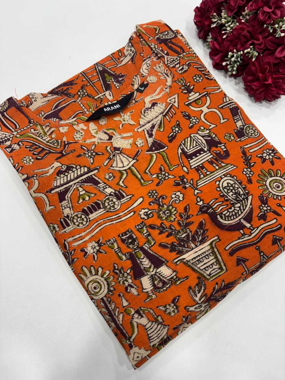 SS6747 Kalamkari Printed Cotton Kurti