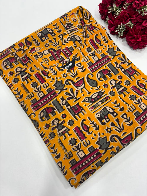 SS6751 Kalamkari Printed Cotton Kurti