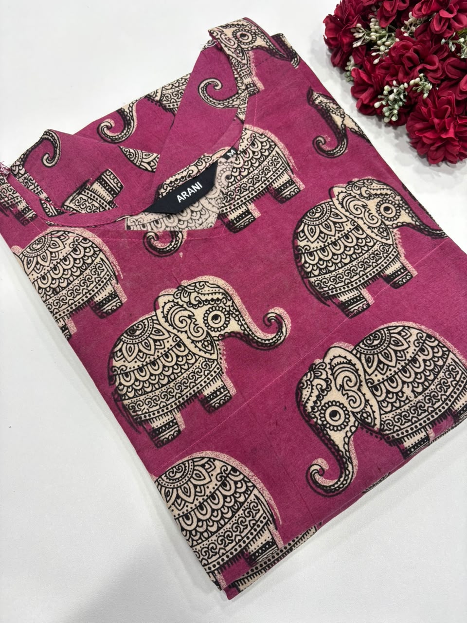 SS6739 Kalamkari Printed Cotton Kurti
