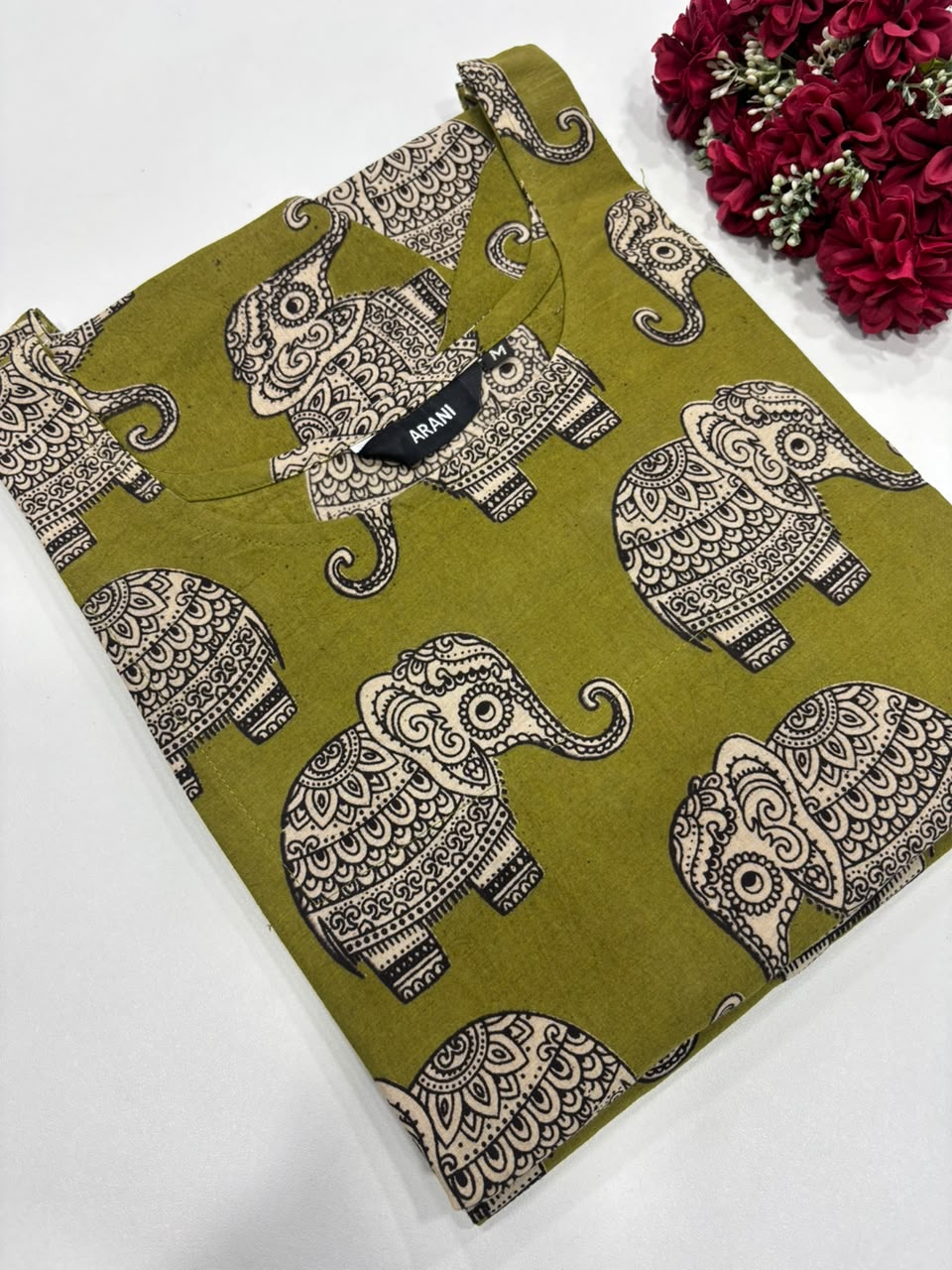 SS6738 Kalamkari Printed Cotton Kurti