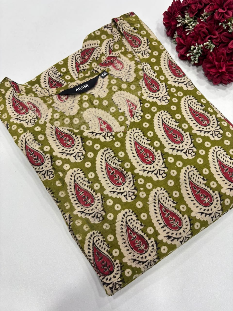 SS6746 Kalamkari Printed Cotton Kurti