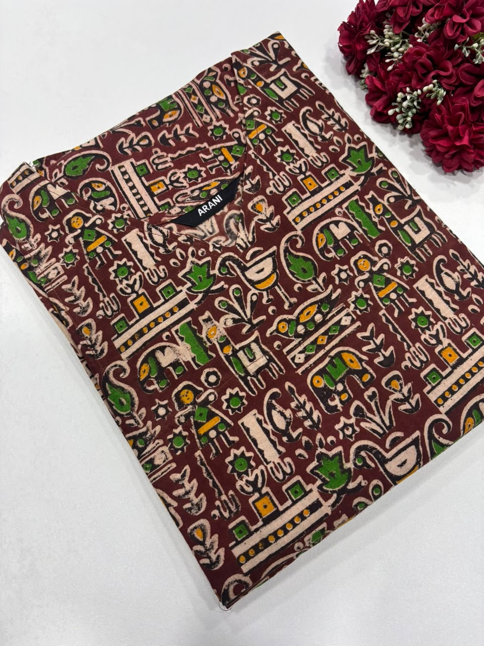 SS6733 Kalamkari Printed Cotton Kurti