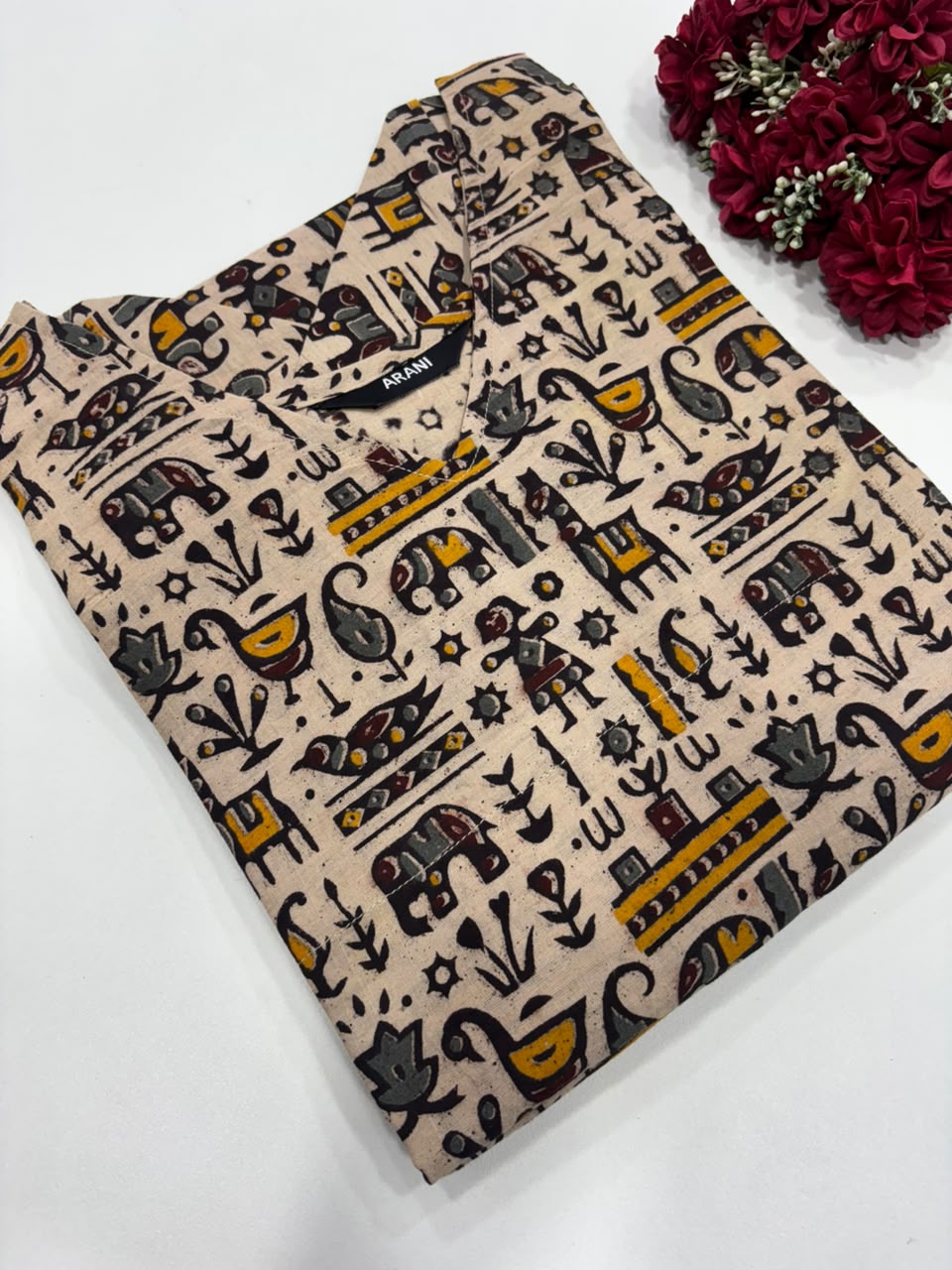 SS6732 Kalamkari Printed Cotton Kurti