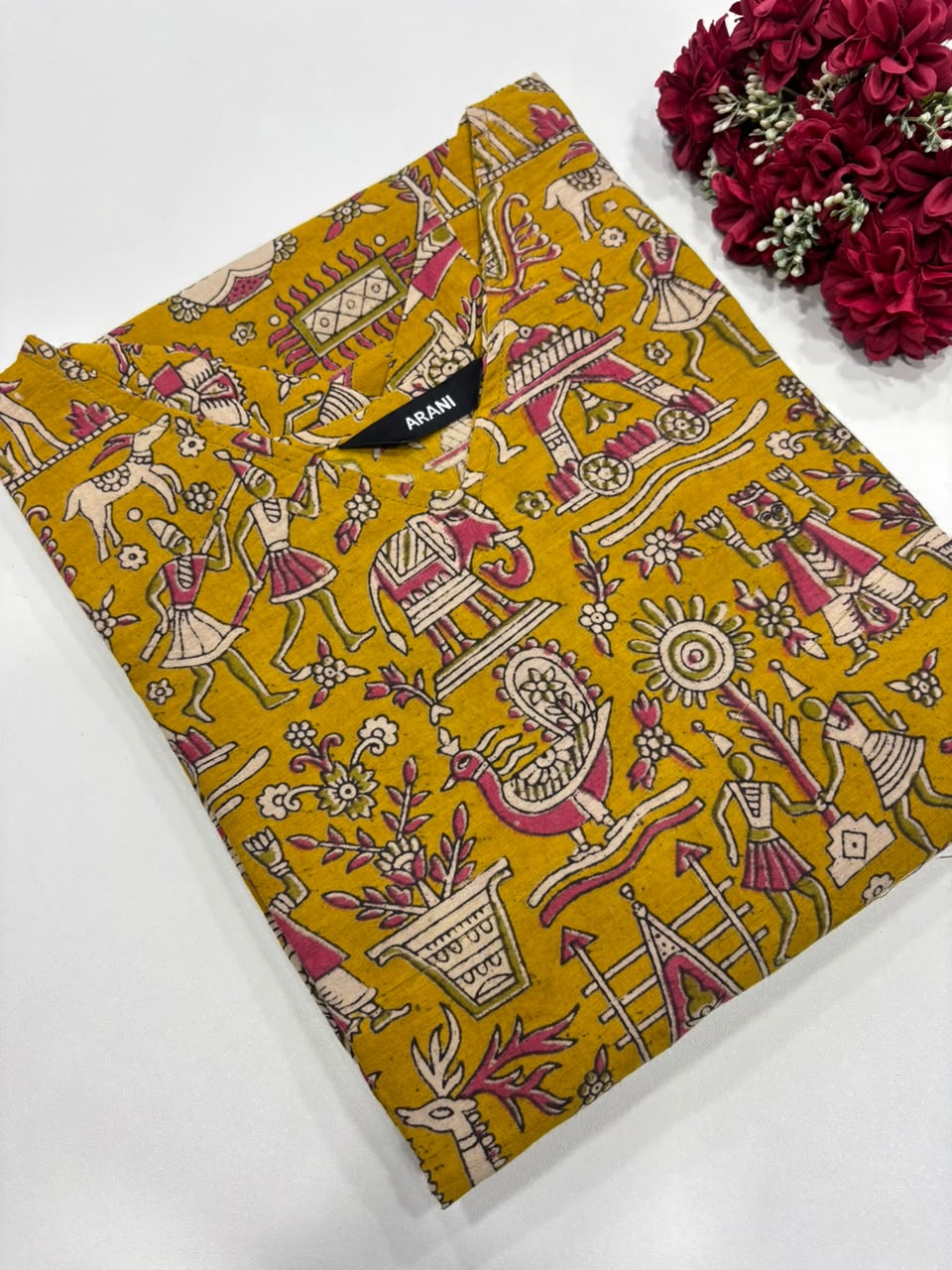 SS6745 Kalamkari Printed Cotton Kurti