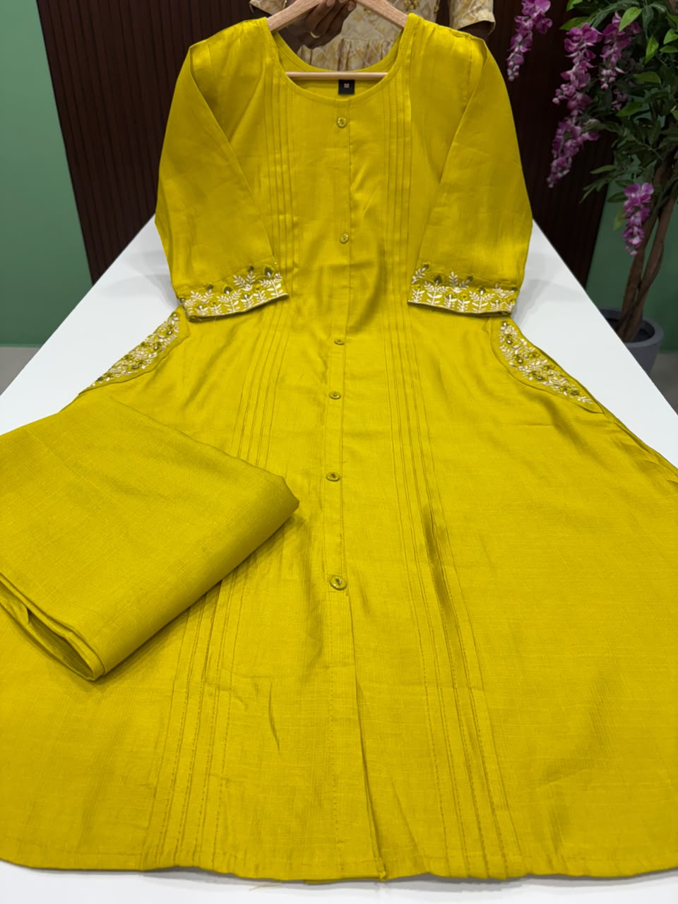 SS6933 Trendy Vatican Co-ord Set -LEMON YELLOW