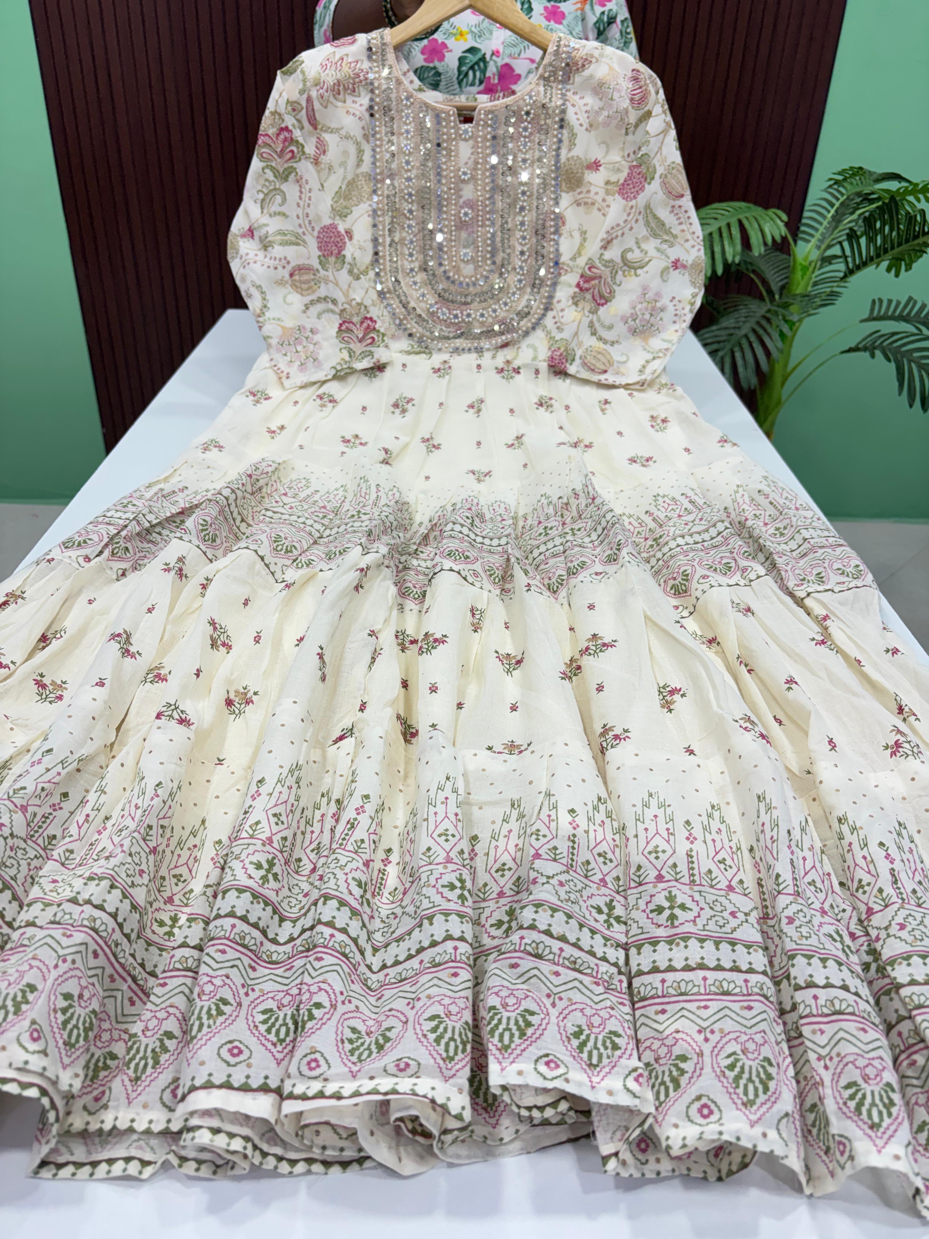 SS7064 Mul Cotton 3 Tier Flared Maxi