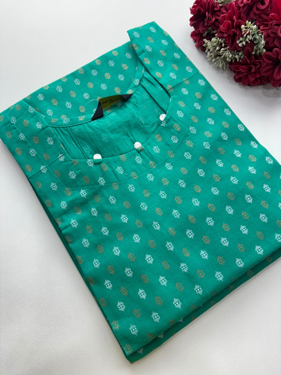 SS7160 Silk Printed Side Open Kurti