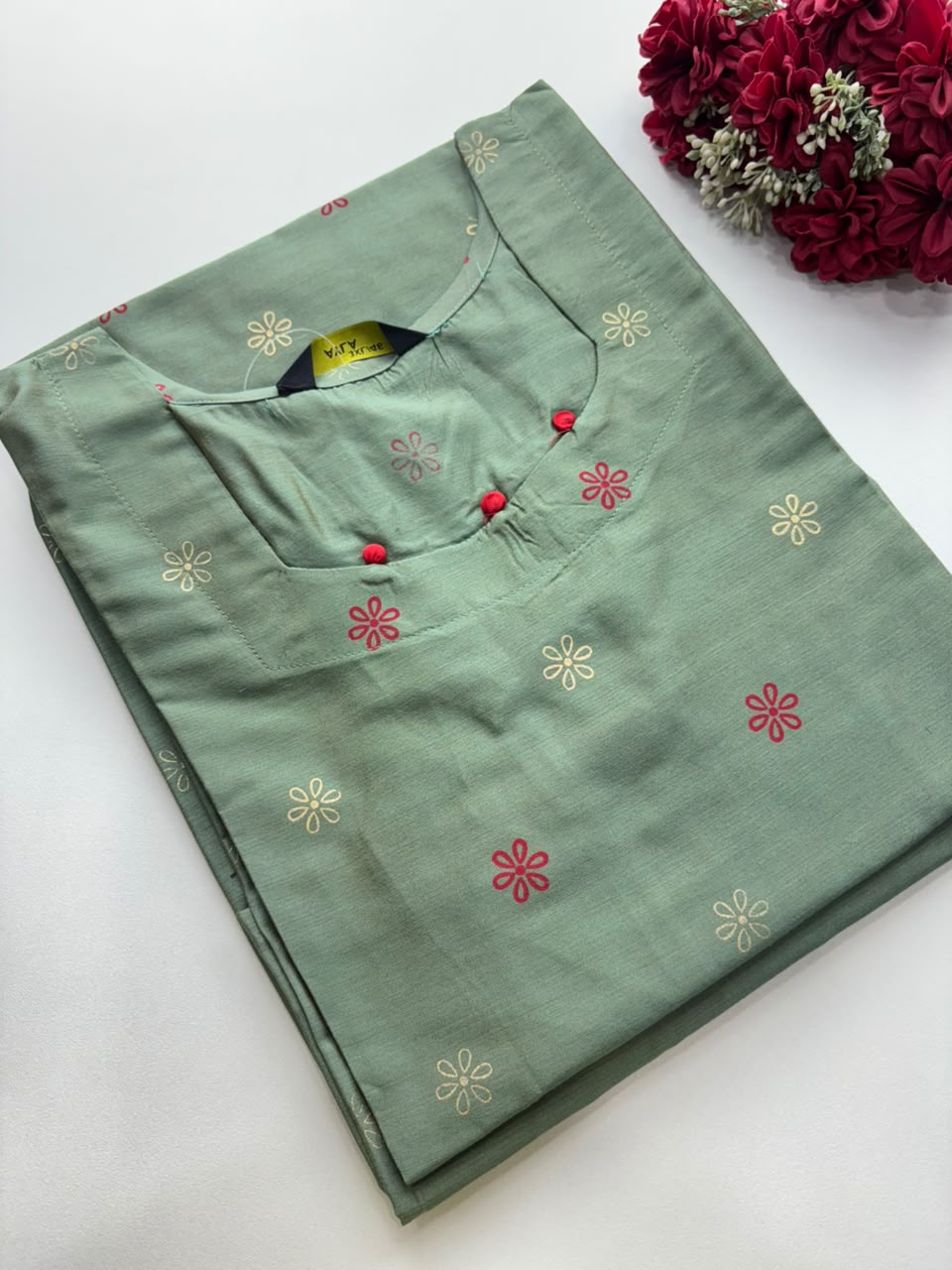 SS7154 Silk Printed Side Open Kurti