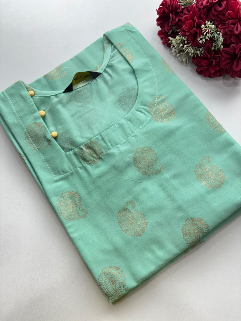 SS7162 Silk Printed Side Open Kurti