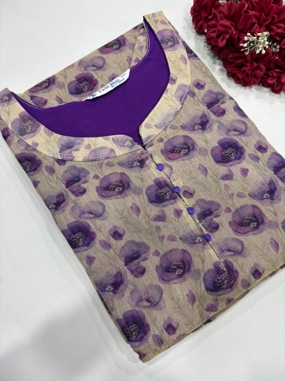 SS8204  Premium Tissue Silk Kurti