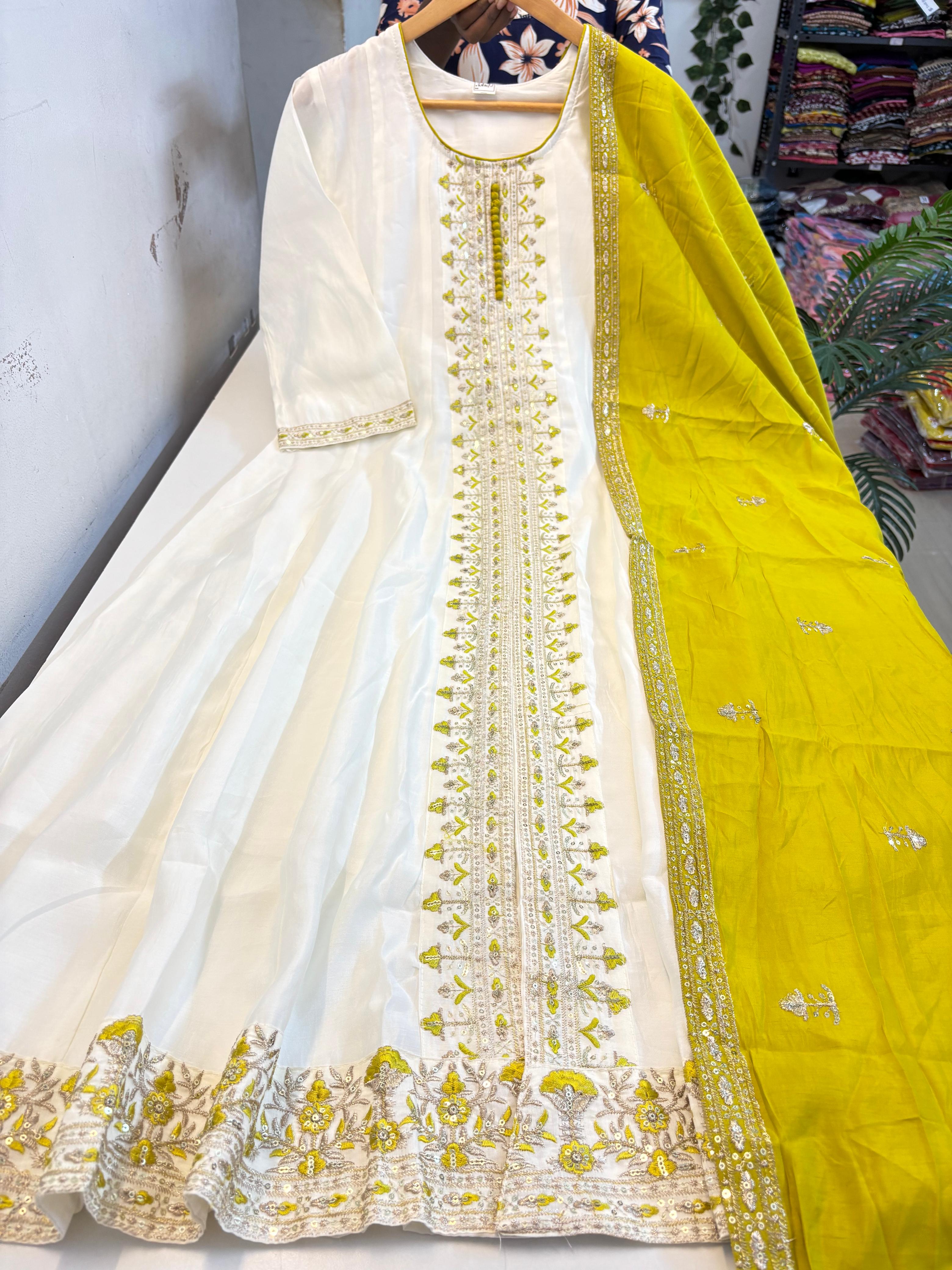 Roman Silk Anarkali Dupatta Set