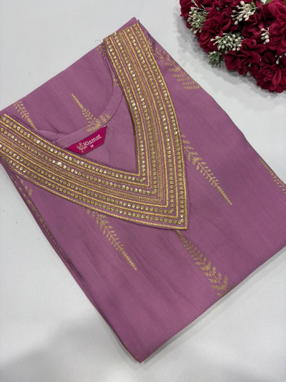 SS8640 Elegant Office Wear Vatican Kurti - MAUVE PINK