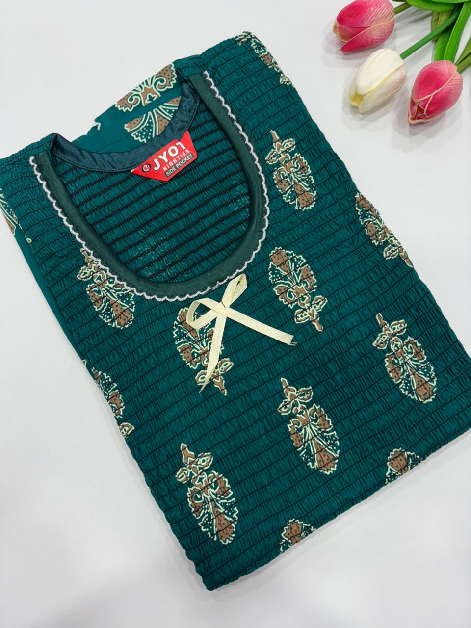 SS8716 Maxi Style Smocked Cotton Nighty