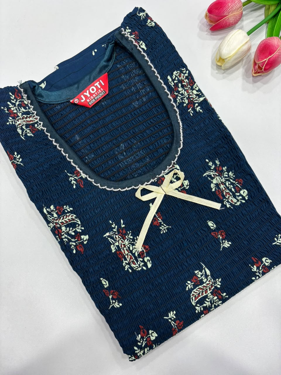 SS8721  Maxi Style Smocked Cotton Nighty