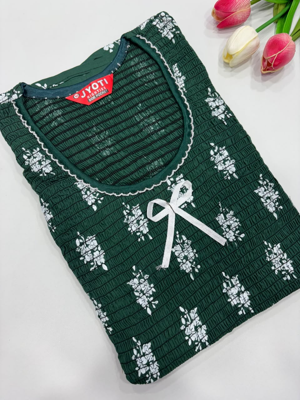 SS8729 Maxi Style Smocked Cotton Nighty