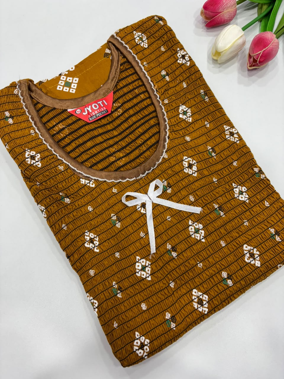 SS8730 Maxi Style Smocked Cotton Nighty