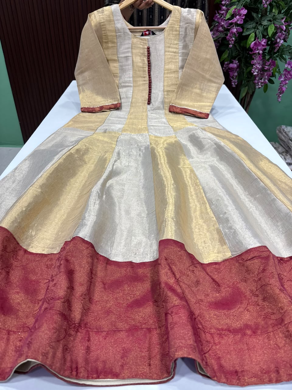 SS9187 Premium Shimmer Tissue Silk Anarkali