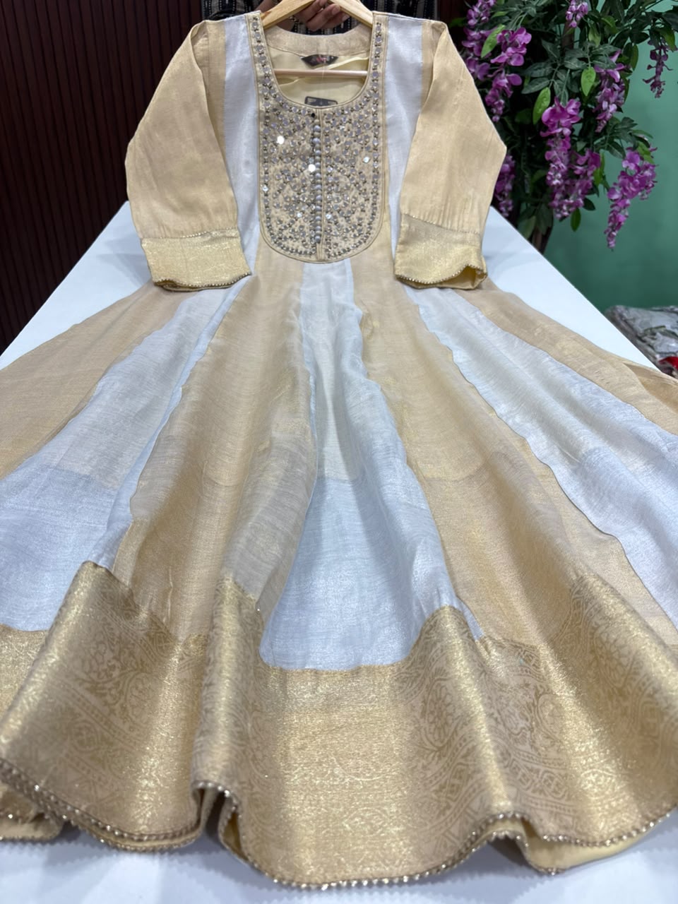 SS9189 Shimmer Tissue Silk Anarkali