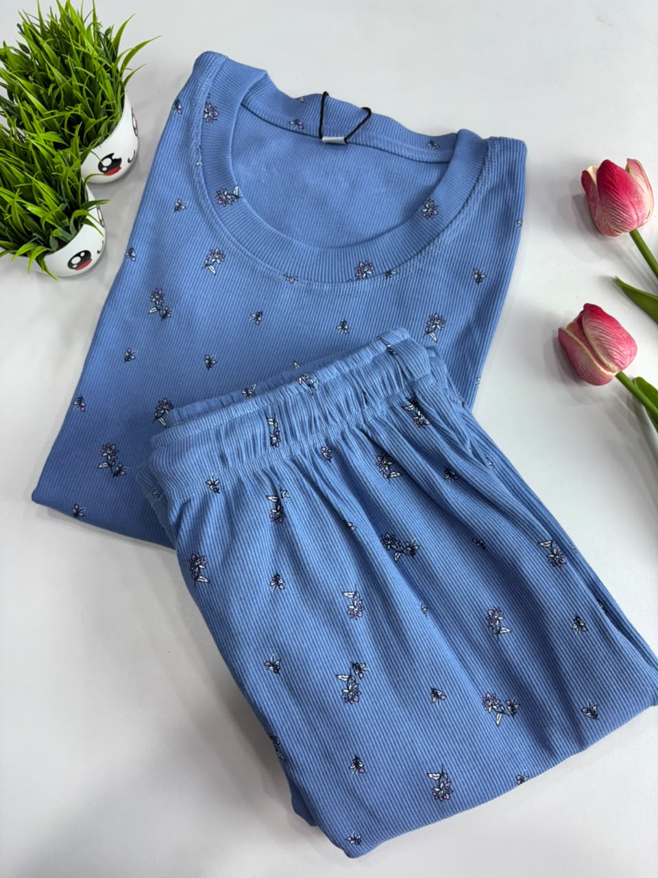 SS9314 Women’s knitted cotton Night Suit