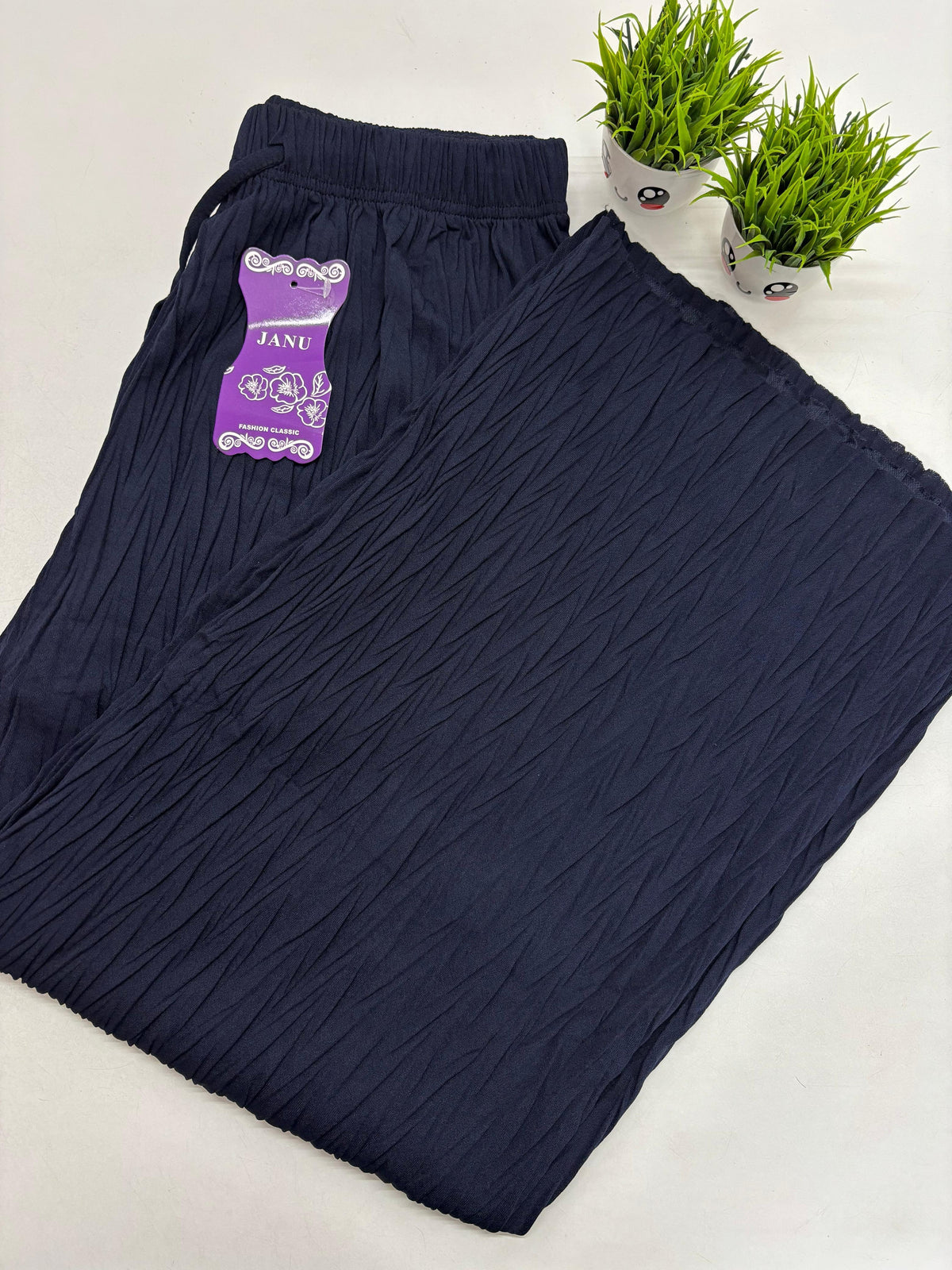SS9826 Palazzo Pants - NAVY BLUE
