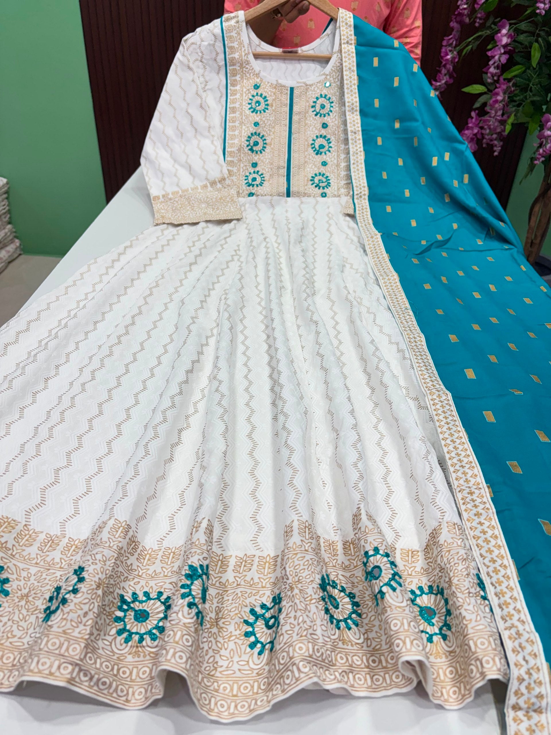 SS7605 Full Length Anarkali with Dupatta Set