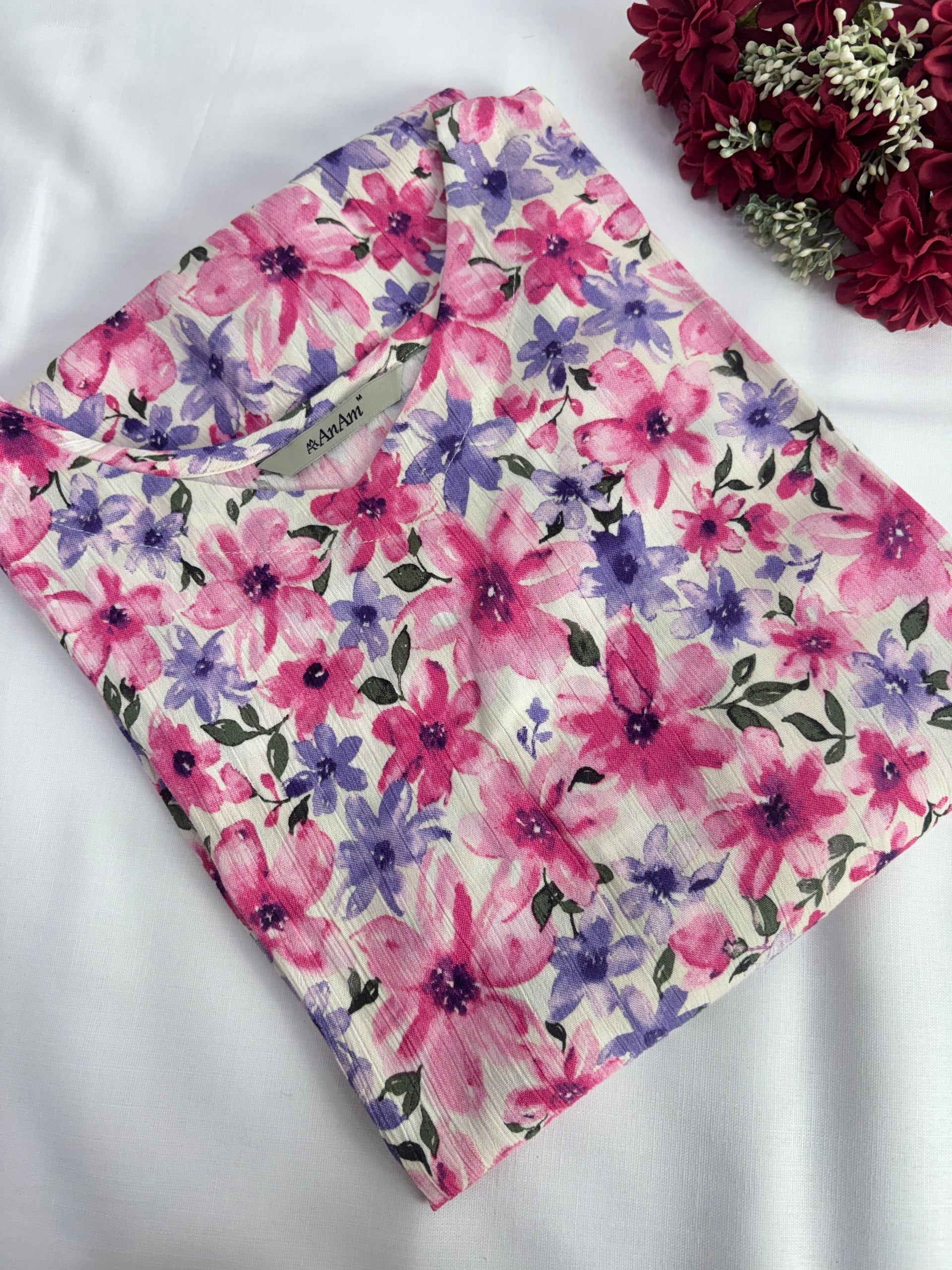 Wrinkle Rayon Side Open Kurti
