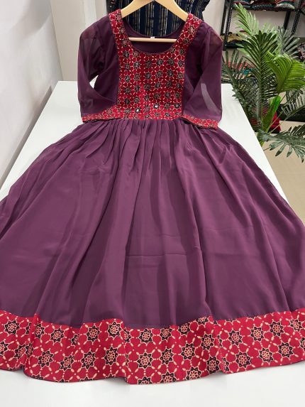 Georgette Frock With Handwork