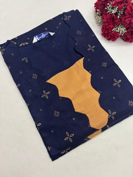 Printed Silk Side Open Kurti