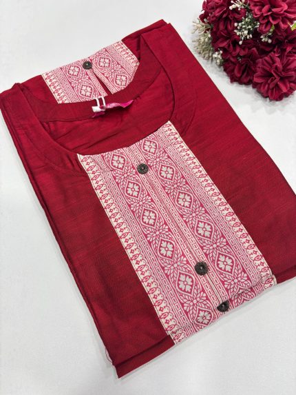 Semi Raw Silk Kurti