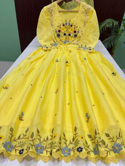 Mul Cotton Embroidery Maxi