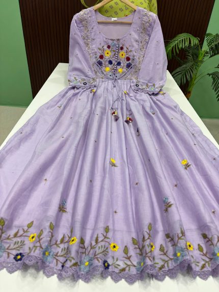 Mul Cotton Embroidery Maxi