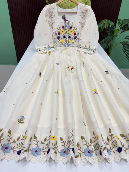 Mul Cotton Embroidery Maxi
