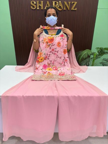 Chinnon Floral Spaghetti Style Sharara Suit