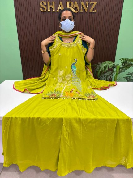 Premium Crushed Chiffon Sharara Suit