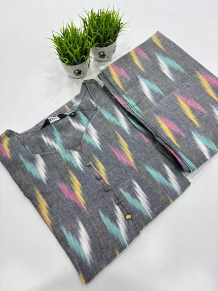 Ikkat Cotton Co-ord Set