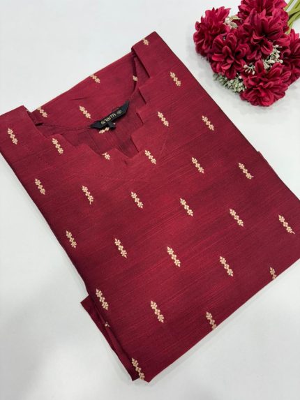 Raw Silk Side Open Kurti